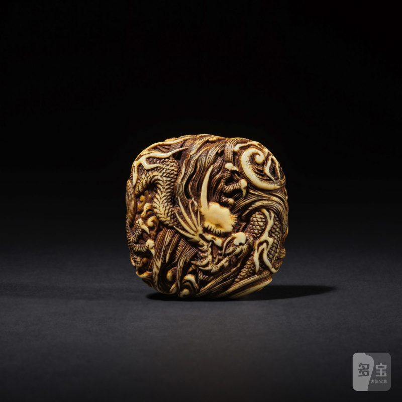 象牙彫饅頭根付 龍 銘「光玉齋」 19世紀 | MANJU NETSUKE EN IVOIRE REPRÉSENTANT UN DRAGON - 图4